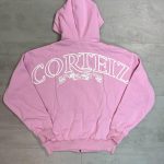 Corteiz Men's Pink and White Hoodie - Image 2