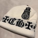 White Chrome Crossed Winter Style Beanie