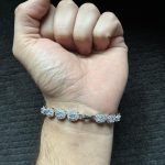 y2k Silver Oval Diamond Bracelet