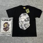 BAPE Men's Black and Grey T-shirt