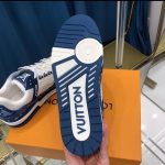 Louis Vuitton Men's Blue and Navy Trainers - Image 2