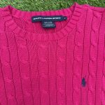 Polo Ralph Lauren Women's Pink and Red Jumper - Image 3