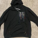 BLACK PAINT LIMITED AMIRI HOODIE LARGE