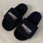 Balenciaga Men's Black and Red Slides