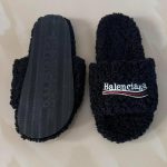Balenciaga Men's Black and Red Slides - Image 2