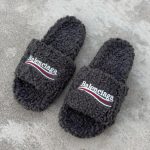 Balenciaga Men's Grey and White Slides - Image 2