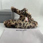 Balenciaga cheetah print faux fur slides - Image 3