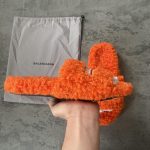 Balenciaga Men's Orange Slides - Image 5