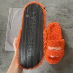 Balenciaga Men's Orange Slides - Image 4